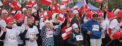 Bieg, pełen radości i patriotycznych akcentów.